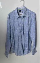 Load image into Gallery viewer, Hugo Boss Mens Green Blue Printed Slim Fit Spread Collar Button-Up Shirt Size XL