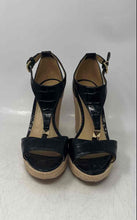 Load image into Gallery viewer, Michael Kors Womens Fanning Black Croc Embossed Wedge Espadrille Sandals Sz 7.5M
