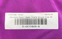 Load image into Gallery viewer, Adrianna Papell Womens Purple 3/4 Sleeve Pullover Blouse Top Size 3X With Tag
