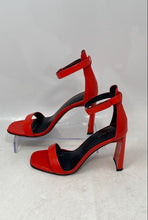 Load image into Gallery viewer, Via Spiga Womens Faxon Orange Patent Leather Ankle Strap Sandals Size 6.5M