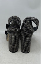 Load image into Gallery viewer, Michael Kors Womens Tara Black Silver Crystal Embellished Platform Sandals Sz 8M