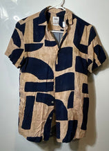 Load image into Gallery viewer, Zara Mens Multicolor Printed Short Sleeve Button-Up Shirt Size Small