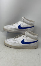 Load image into Gallery viewer, Nike Mens Court Vision Mid White Blue Mid Top Sneaker Shoes Size 11.5 No Laces