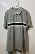 Load image into Gallery viewer, DKNY Mens Gray White Black Striped Cotton Short Sleeve Polo Shirt Size XXL