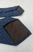 Load image into Gallery viewer, Lancel Paris Mens Blue Printed Silk Adjustable Keeper Loop Designer Tie