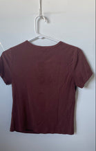 Load image into Gallery viewer, Old Navy Womens Brown Ribbed Crew Neck Short Sleeve Pullover Blouse Top Size S