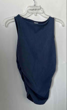 Load image into Gallery viewer, Divided By H&M Womens Blue Sleeveless Boat Neck Ruched Blouse Top Size S