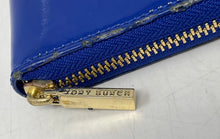 Load image into Gallery viewer, Authentic Tory Burch Womens Blue Inner Pocket Card Holder Zip-Around Wallet Worn