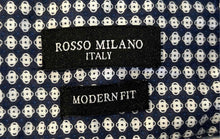 Load image into Gallery viewer, Rosso Milano Italy Mens White Blue Printed Long Sleeve Dress Shirt Size Large