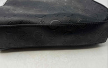 Load image into Gallery viewer, Guess Los Angeles Womens Black Monogram Embossed Faux Leather Satchel Handbag