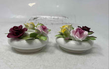 Load image into Gallery viewer, Lot Of 2 Pcs Royal Adderley Multicolor Floral Bone China Candle Holders