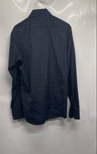 Load image into Gallery viewer, Hugo Boss Mens Blue White Pinstripe Cotton Long Sleeve Dress Shirt Sz 15.5 34/35