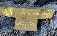 Load image into Gallery viewer, Armani Exchange Womens Blue Lace Sleeveless Crew Neck Fit & Flare Dress Size 6