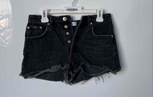 Load image into Gallery viewer, Zara Womens Black 5-Pocket Design Button Front Distressed Cut-Off Shorts Size 6