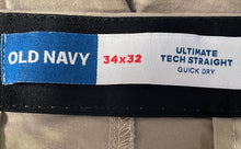 Load image into Gallery viewer, Old Navy Mens Beige Slash Pockets Flat Front Belt Loops Chino Pants Size 34x32