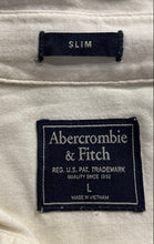 Load image into Gallery viewer, Abercrombie & Fitch Mens Beige Long Sleeve Collared Slim Fit Polo Shirt Size L