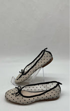 Load image into Gallery viewer, Zara Girls White And Black Polka Dot Mesh Bow Slip-On Ballerina Shoes Size EU 32