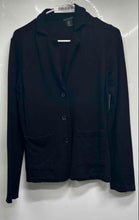Load image into Gallery viewer, Tahari Womens Black Long Sleeve Collared Three-Button Blazer Size Medium