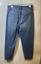 Load image into Gallery viewer, Express Womens Blue Medium Wash Pockets Distressed Denim Mom Jeans Size 4R