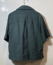 Load image into Gallery viewer, Zara Mens Green Short Sleeve Collared Front Pockets Button-Up Shirt Size M