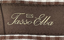 Load image into Gallery viewer, Tasso Elba Mens Brown White Plaid Cotton Long Sleeve Button-Up Shirt Size Large