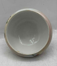 Load image into Gallery viewer, Cream Porcelain Floral Hand Painted Round Footed Jewelry Trinket Box With Lid