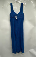 Load image into Gallery viewer, Anthropologie Womens Blue Wide Strap V-Neck Back-Zip Midi Dress Size M With Tag