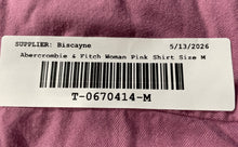 Load image into Gallery viewer, Abercrombie & Fitch Womens Pink Long Sleeve Collared Button-Up Shirt Size M