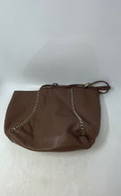Load image into Gallery viewer, BCBG Womens Brown Leather Bag Charm Double Handle Tote Handbag