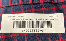 Load image into Gallery viewer, J Crew Mens Blue Red Printed Flex Oxford Long Sleeve Button-Up Shirt Size XL