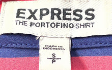 Load image into Gallery viewer, Express Womens Portofino Blue And Pink Striped Long Sleeve Button-Up Shirt Sz S