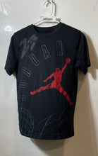 Load image into Gallery viewer, Air Jordan Unisex Kids Black Short Sleeve Crew Neck Graphic T-Shirt Size L