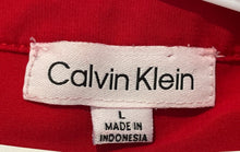 Load image into Gallery viewer, Calvin Klein Womens Red Long Sleeve Split Neck Blouse Top Size Large