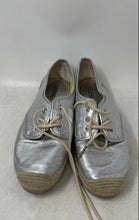 Load image into Gallery viewer, Michael Kors Womens Silver-Tone Leather Lace-Up Flat Espadrille Shoes Size 7M