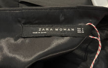Load image into Gallery viewer, Zara Womens Black Pleated Strapless Side Zip Square Neck Mini Dress Size Small