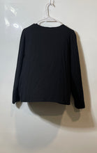 Load image into Gallery viewer, Chico's Womens Black Lace Pleated Long Sleeve Scoop Neck Blouse Top Size 2