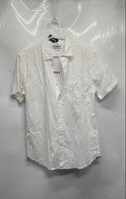 Load image into Gallery viewer, Express Mens White Short Sleeve Collared Soft Wash Button-Up Shirt Size Medium