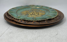 Load image into Gallery viewer, Copper Green And Gold Color Round Decorative Wall Plaque 3 Pieces
