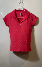 Load image into Gallery viewer, London Fog Womens Red Polka Dot Collared Short Sleeve Polo Shirt Size S