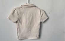 Load image into Gallery viewer, Zara Womens Beige Collared Short Sleeve Cropped Blouse Top Size Small