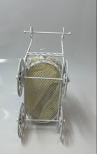 Load image into Gallery viewer, Vintage Miniature Pram White Victorian Style Metal Baby Buggy Doll Carriage