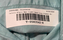 Load image into Gallery viewer, Calvin Klein Mens Light Aqua Cotton Long Sleeve Button-Up Shirt Size XXL