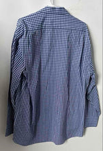 Load image into Gallery viewer, Tommy Hilfiger Mens Blue Gingham Cotton Long Sleeve Collared Dress Shirt Size 17