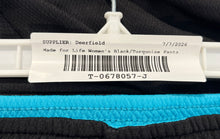 Load image into Gallery viewer, Made For Life Womens Black Turquoise Welt Pocket Drawstring Track Pants Size S