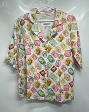 Load image into Gallery viewer, Terzo Millennio Womens Multicolor Geometric Print Button-Up Shirt Size L