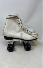 Load image into Gallery viewer, Roller Derby Womens White Black Leather Lace-Up Four Wheel Roller Skates Size 8