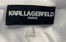 Load image into Gallery viewer, Karl Lagerfeld Womens White Short Sleeve Crew Neck Pullover T-Shirt Size Large