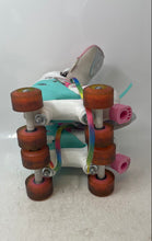 Load image into Gallery viewer, Ernan Girls Multicolor Adjustable Strap Quad Wheel Roller Skates Size 31-34