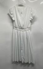 Load image into Gallery viewer, DKNY Womens White Short Sleeve Elastic Waist Long Fit & Flare Dress Size 10