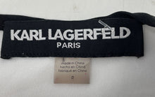 Load image into Gallery viewer, Karl Lagerfeld Womens White & Black Colorblock Short Sleeve A-Line Dress Size M